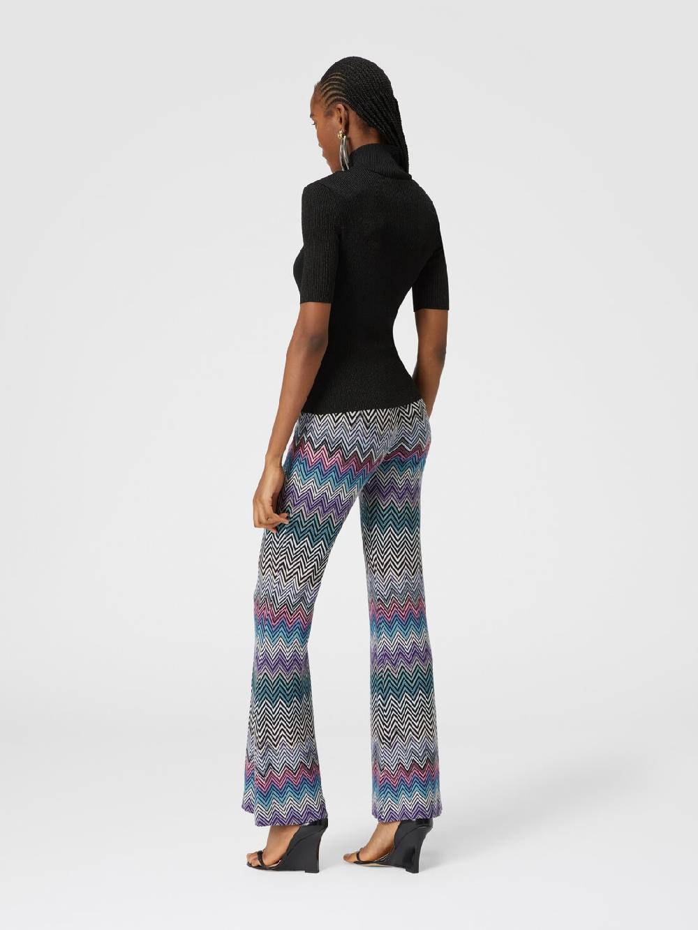 Missoni Pantaloni flare in lana zig zag Promozione