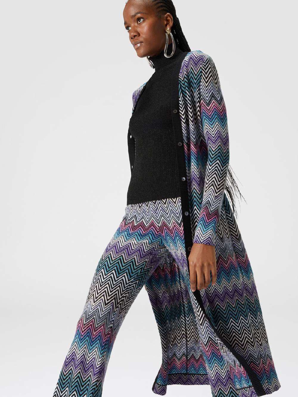 Missoni Pantaloni flare in lana zig zag Promozione