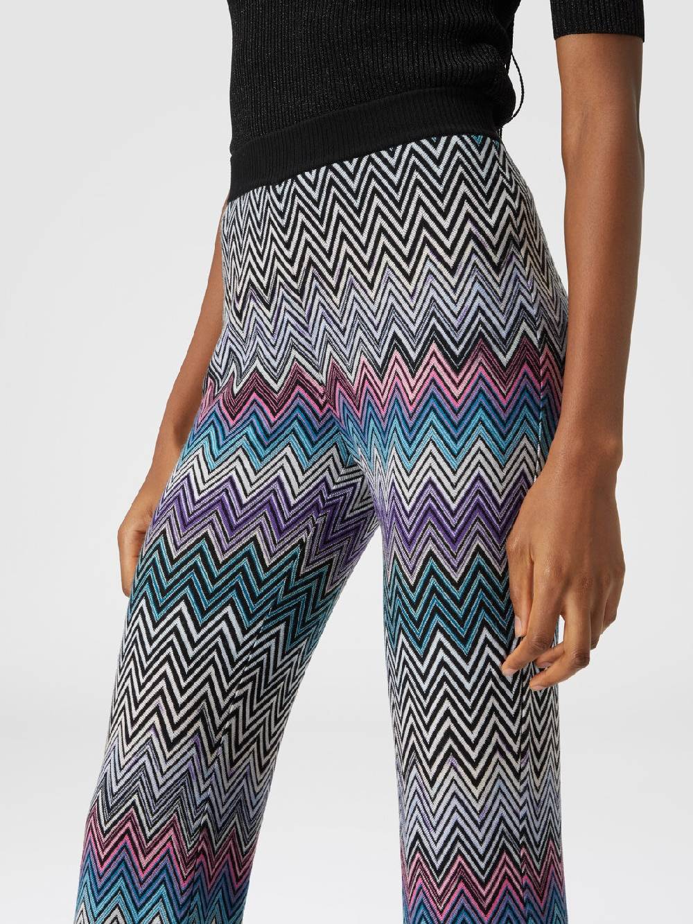 Missoni Pantaloni flare in lana zig zag Promozione