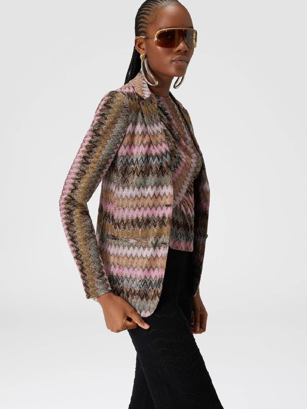 Missoni Blazer in maglia di viscosa chevron lamé Spedizione Gratuita