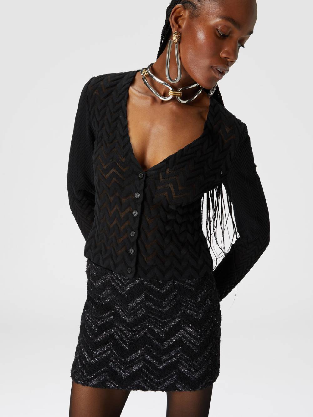 Missoni Cardigan chevron effetto vedo non vedo Soddisfazione Garantita