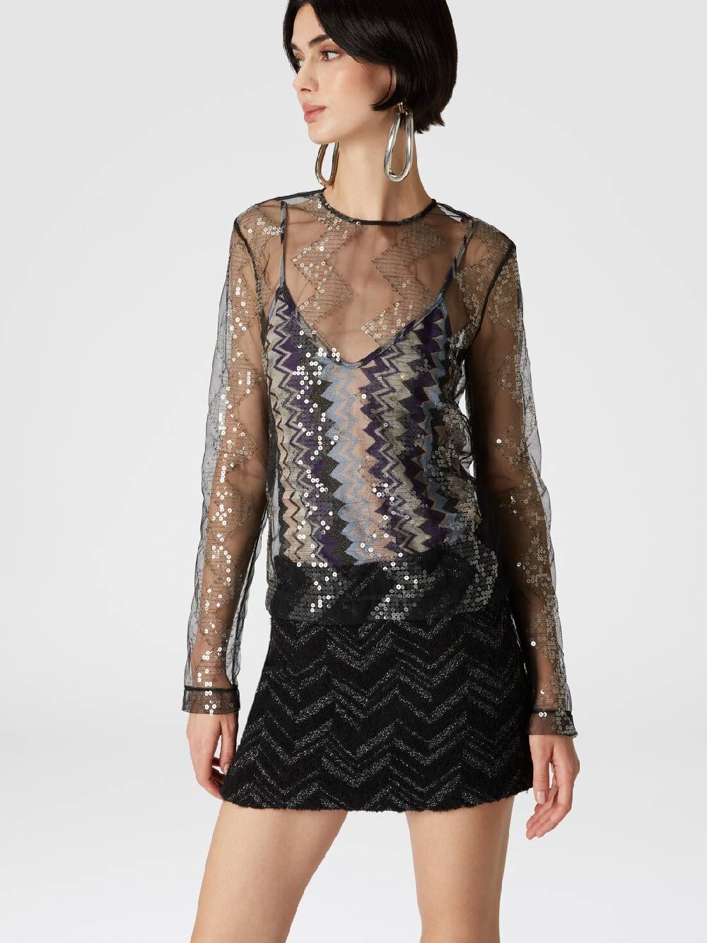 Missoni Minigonna bouclé con motivo chevron lamé Negozi Online