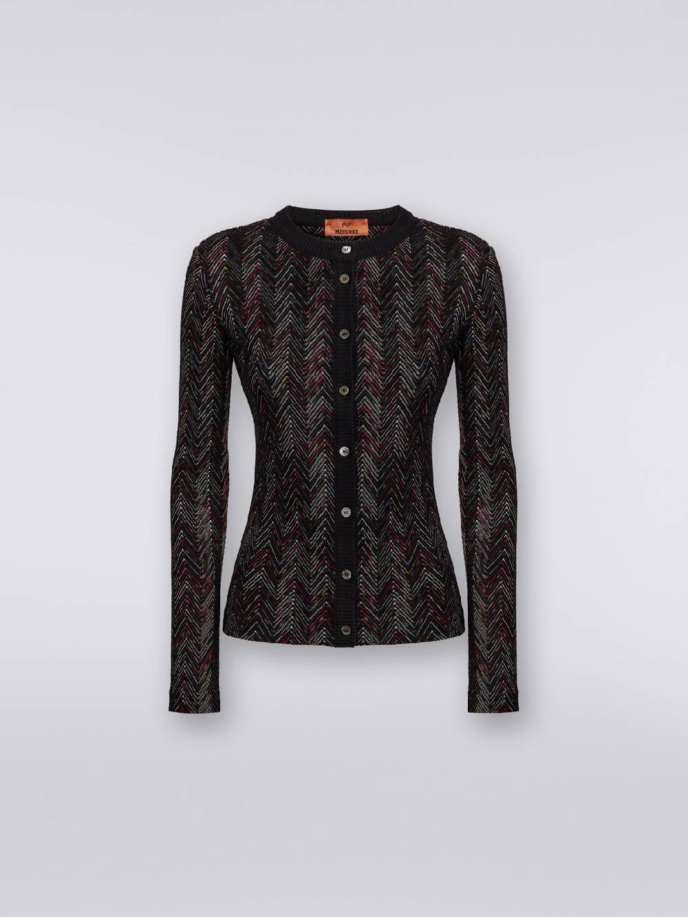 Missoni Cardigan corto in maglia di lana e viscosa con zig zag in rilievo Acquista Ora