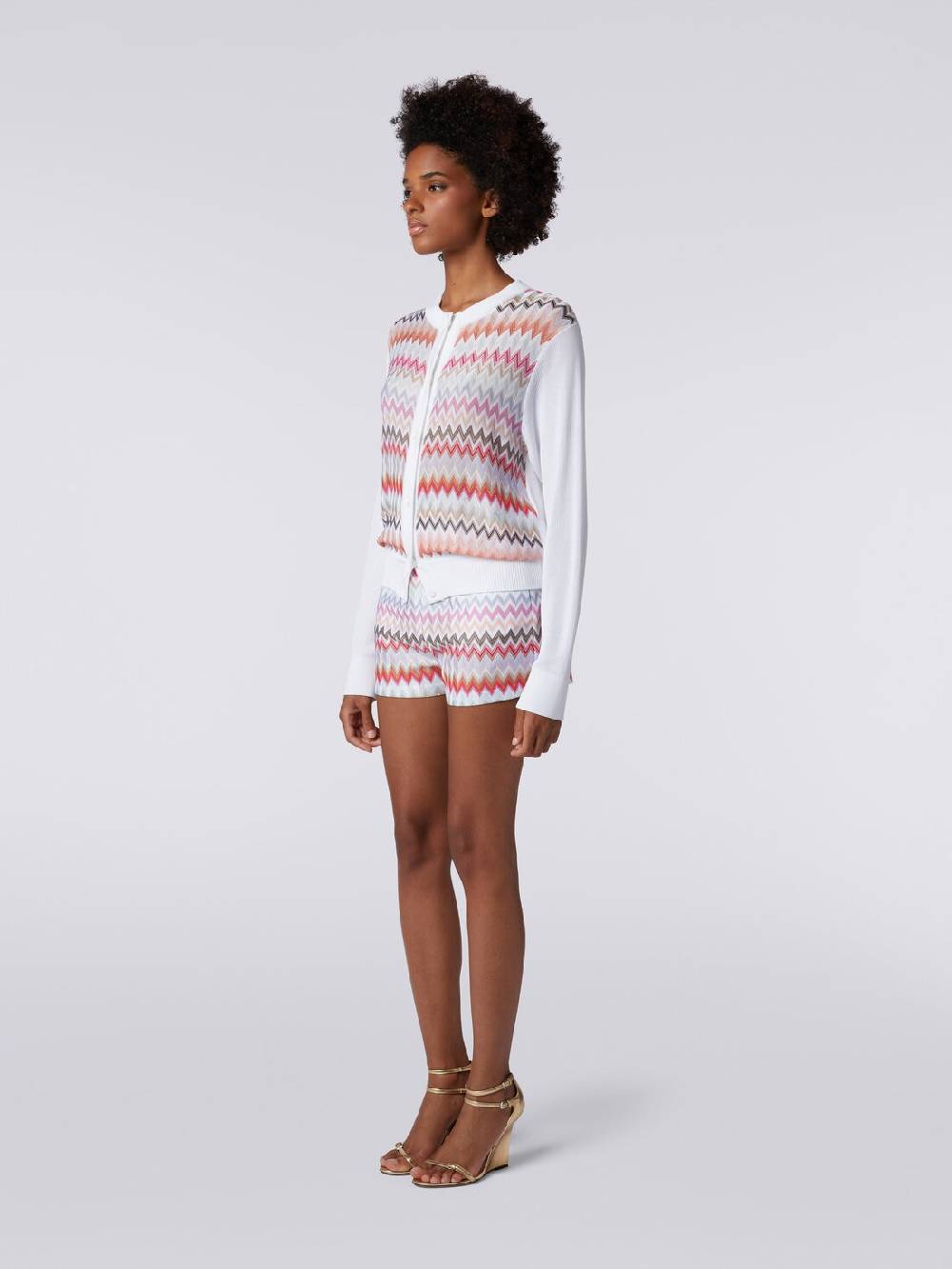 Missoni Cardigan corto in viscosa chevron Consegna Veloce