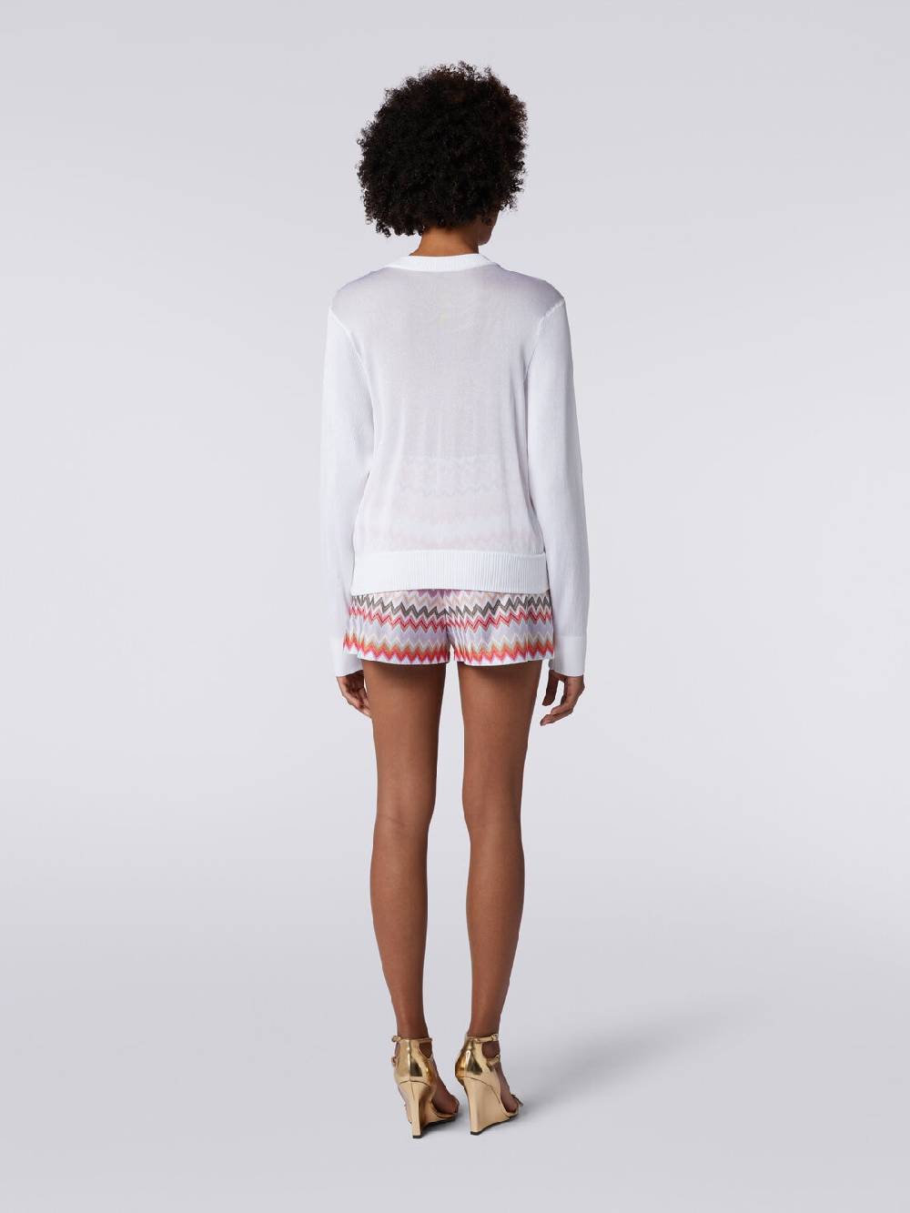 Missoni Cardigan corto in viscosa chevron Consegna Veloce