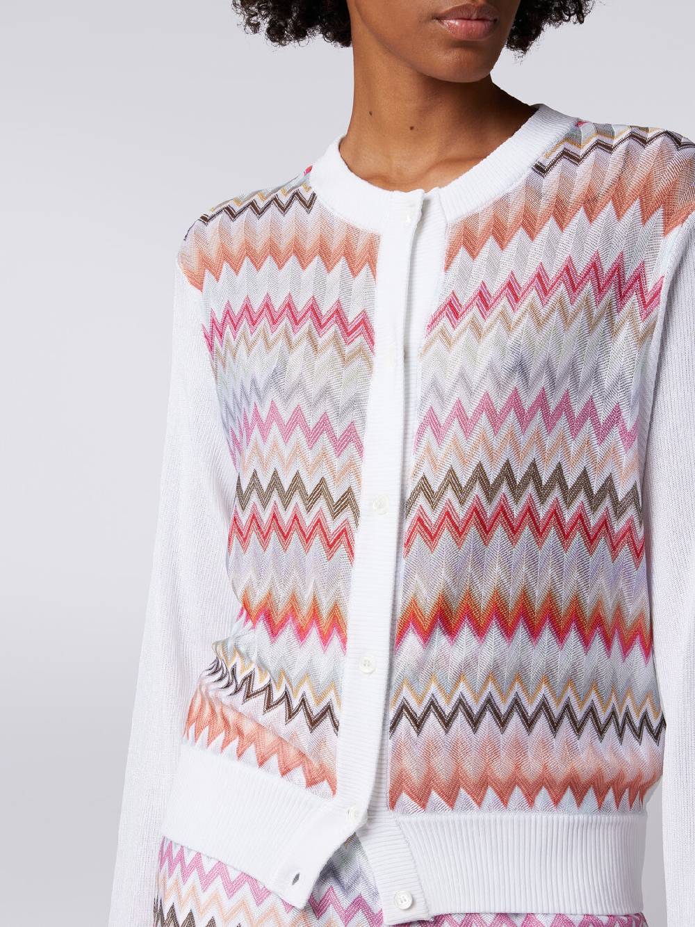 Missoni Cardigan corto in viscosa chevron Consegna Veloce
