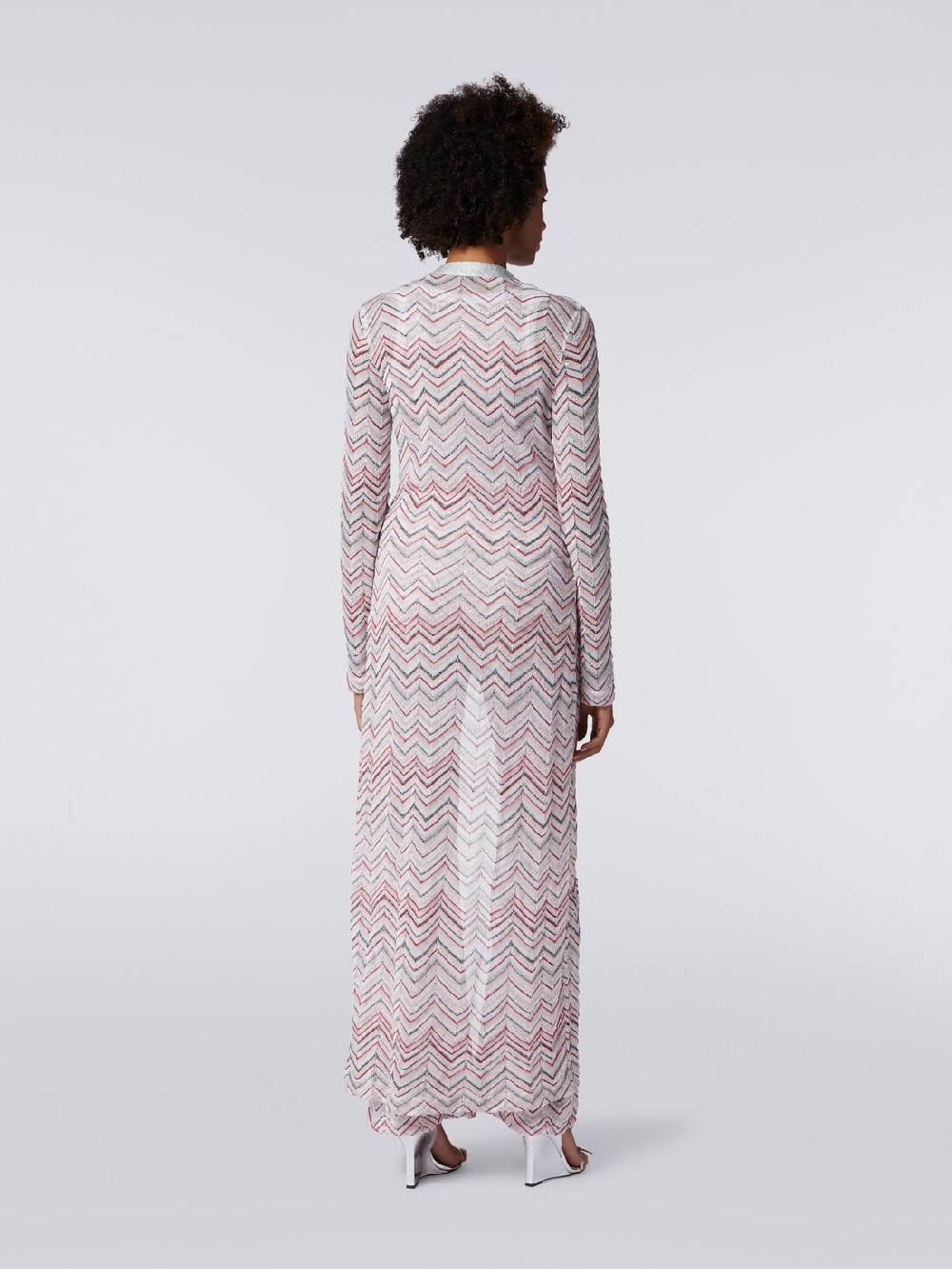 Missoni Cardigan lungo in maglia zig zag con lurex e paillettes Shopping Online