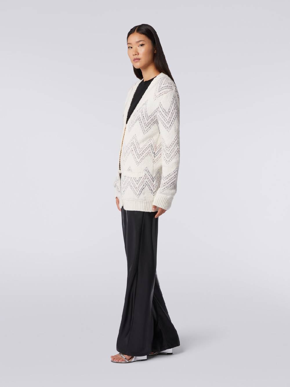 Missoni Cardigan oversize in misto cotone zig zag Prezzo Ridotto