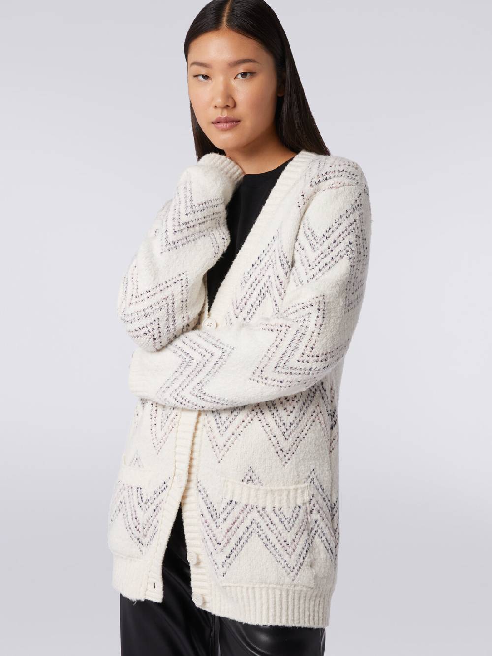 Missoni Cardigan oversize in misto cotone zig zag Prezzo Ridotto
