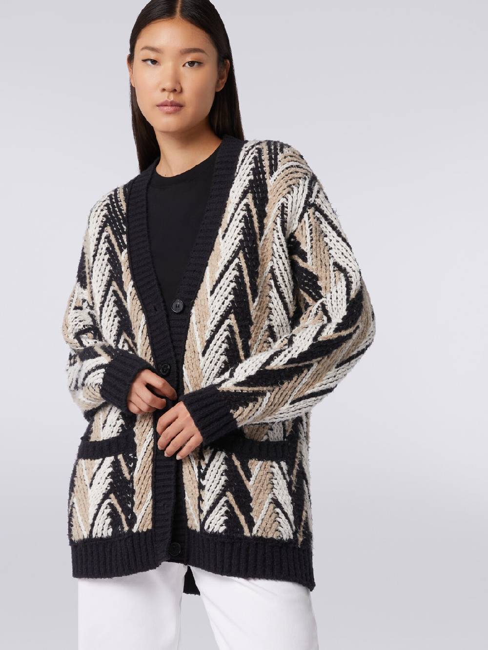 Missoni Cardigan in misto cotone zig zag Sottocosto