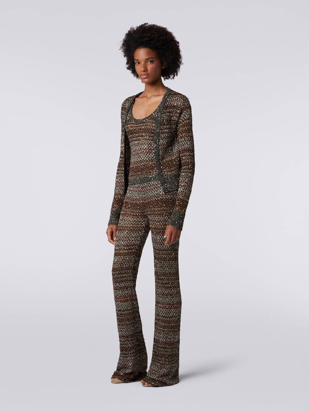 Missoni Cardigan corto in maglia a rete con paillettes Convenienza