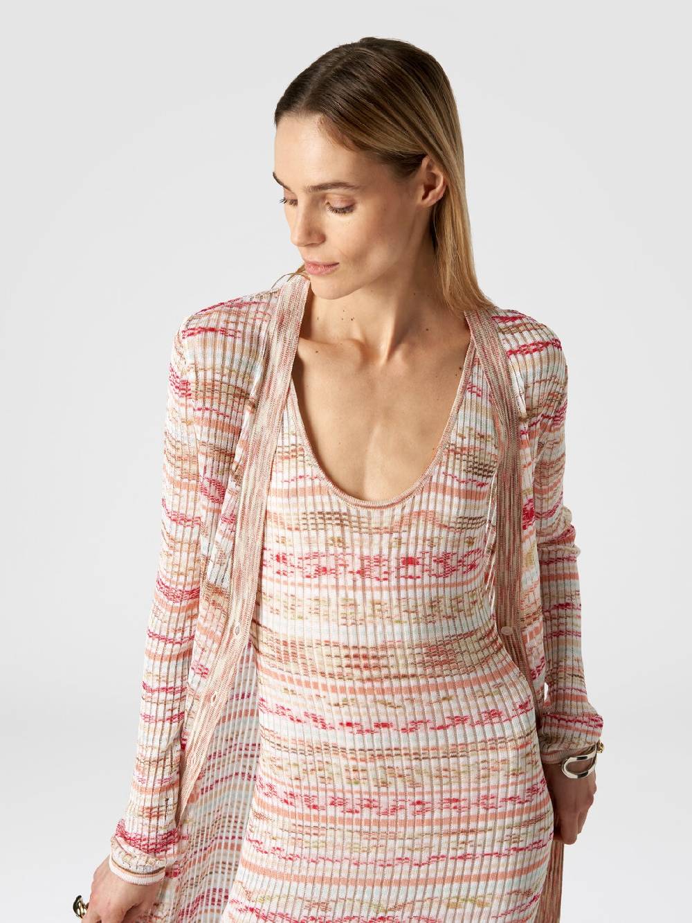 Missoni Cardigan lungo a costine in viscosa fiammata Novità