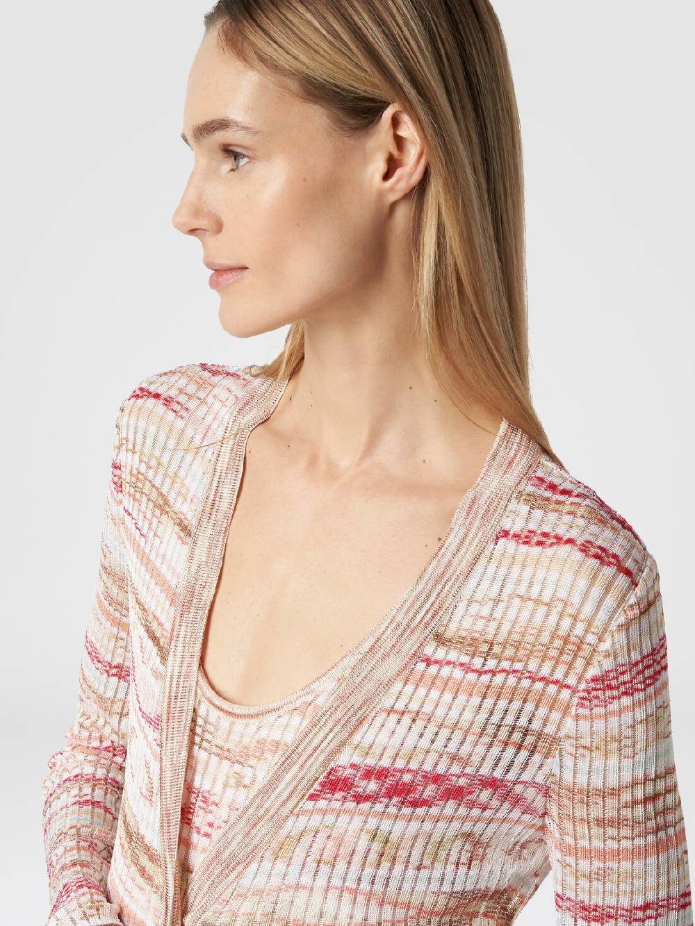 Missoni Cardigan lungo a costine in viscosa fiammata Novità
