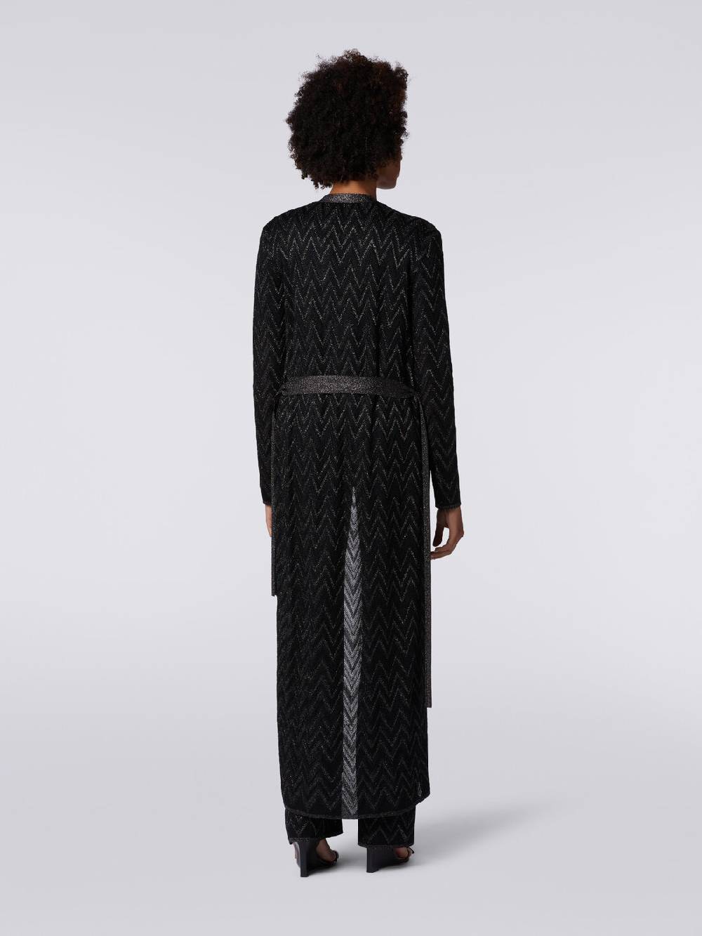 Missoni Cardigan lungo in maglia chevron con lurex Sconto