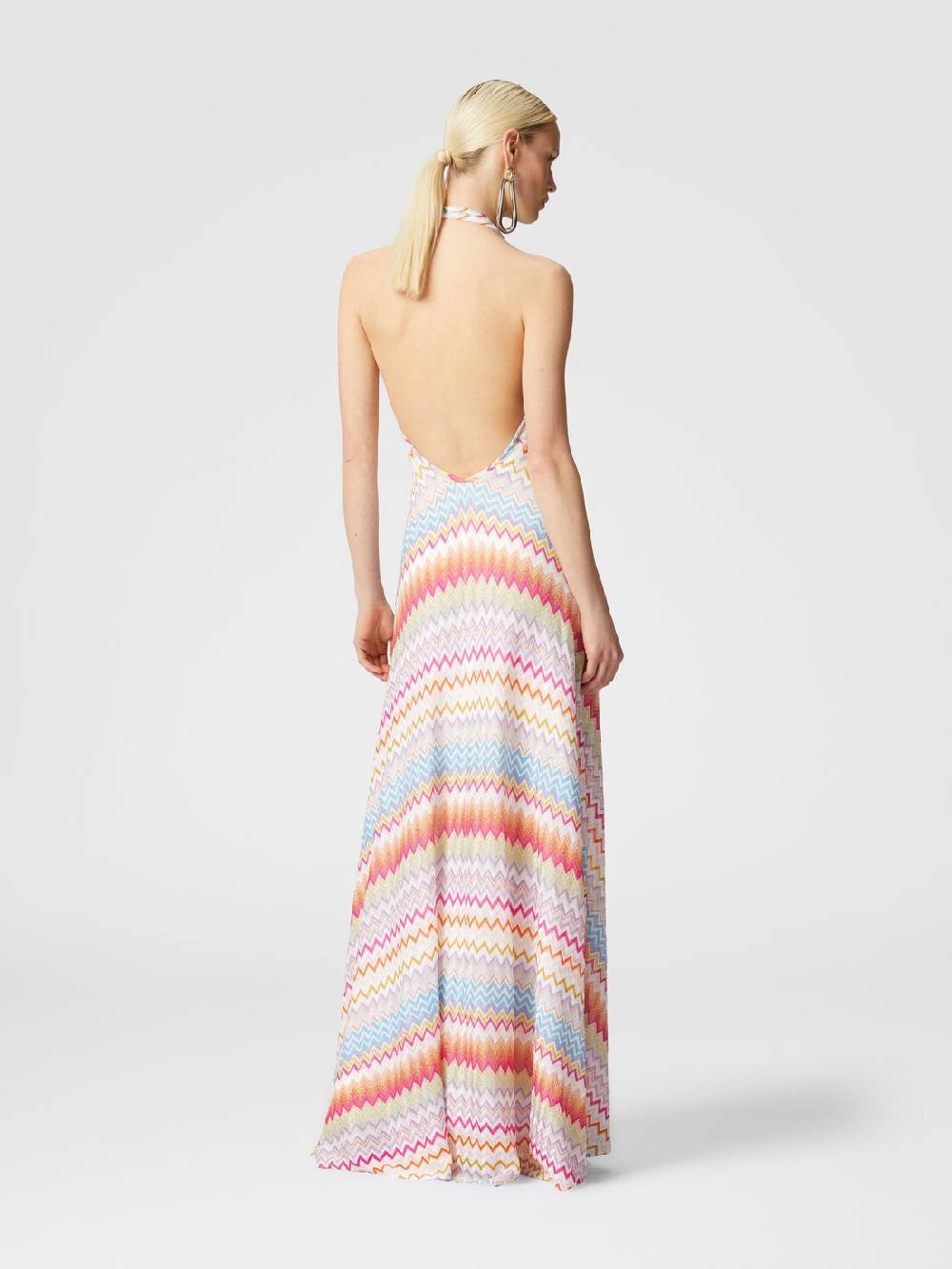 Missoni Abito lungo in viscosa zig zag con lurex Economico