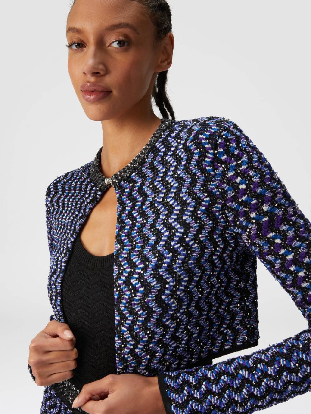 Missoni Cardigan zig zag goffrato con paillettes Online