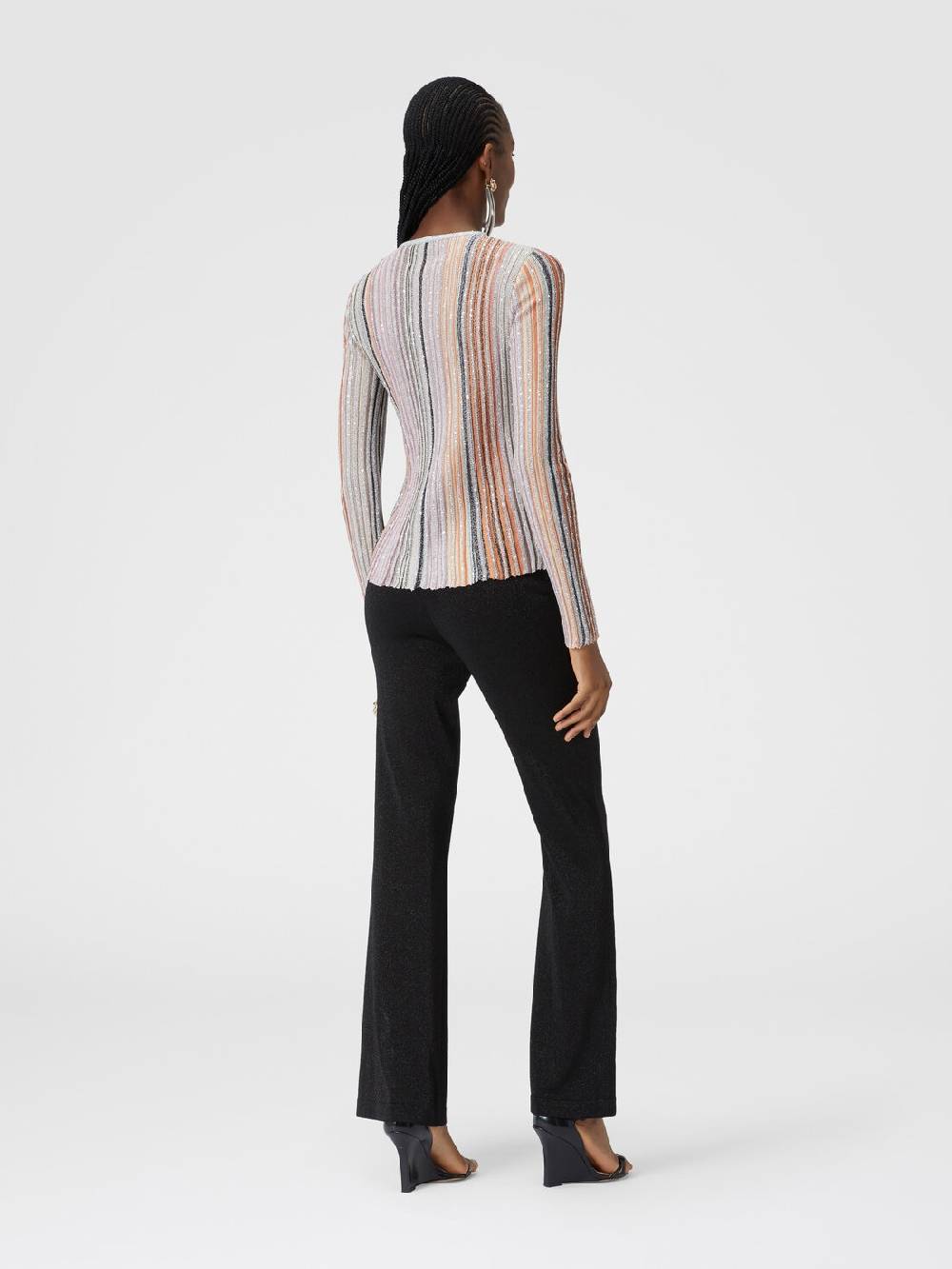 Missoni Pantaloni dritti in viscosa effetto glitter Saldi