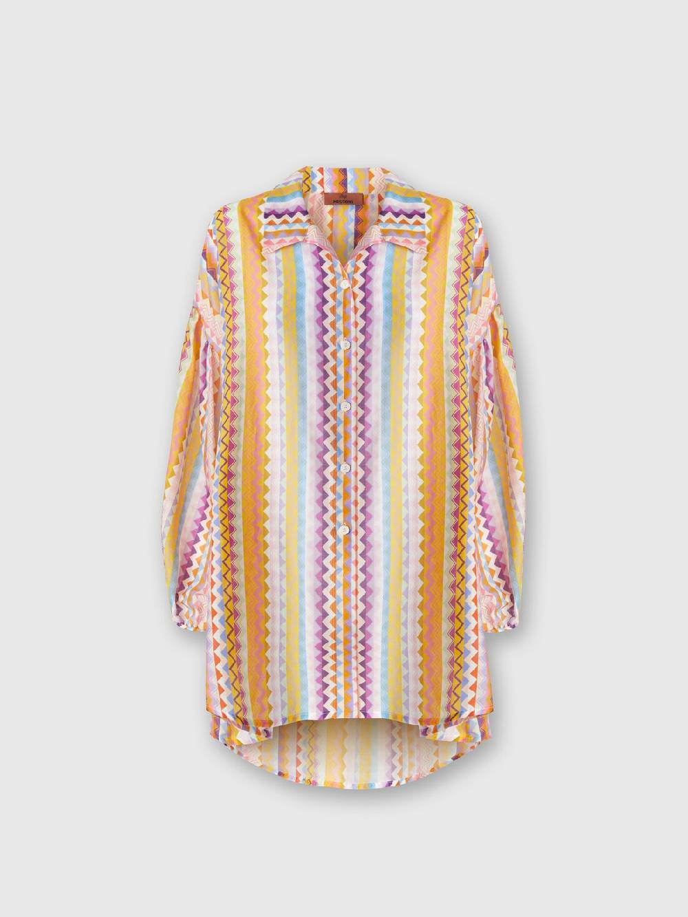 Missoni Blusa oversize in seta e cotone stampa zig zag Offerte