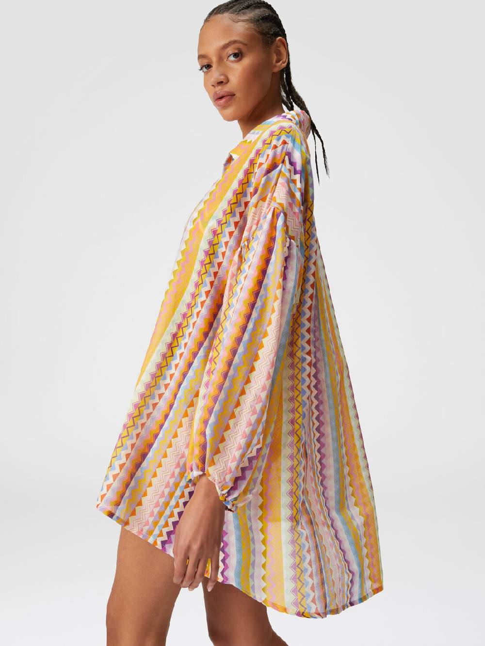 Missoni Blusa oversize in seta e cotone stampa zig zag Offerte