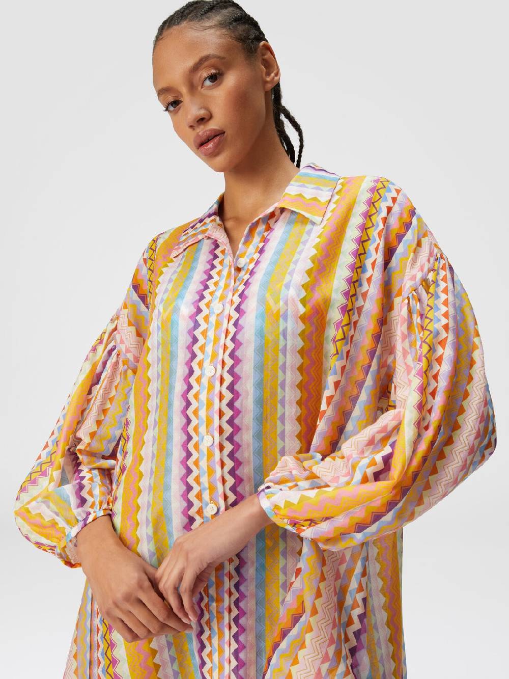 Missoni Blusa oversize in seta e cotone stampa zig zag Offerte