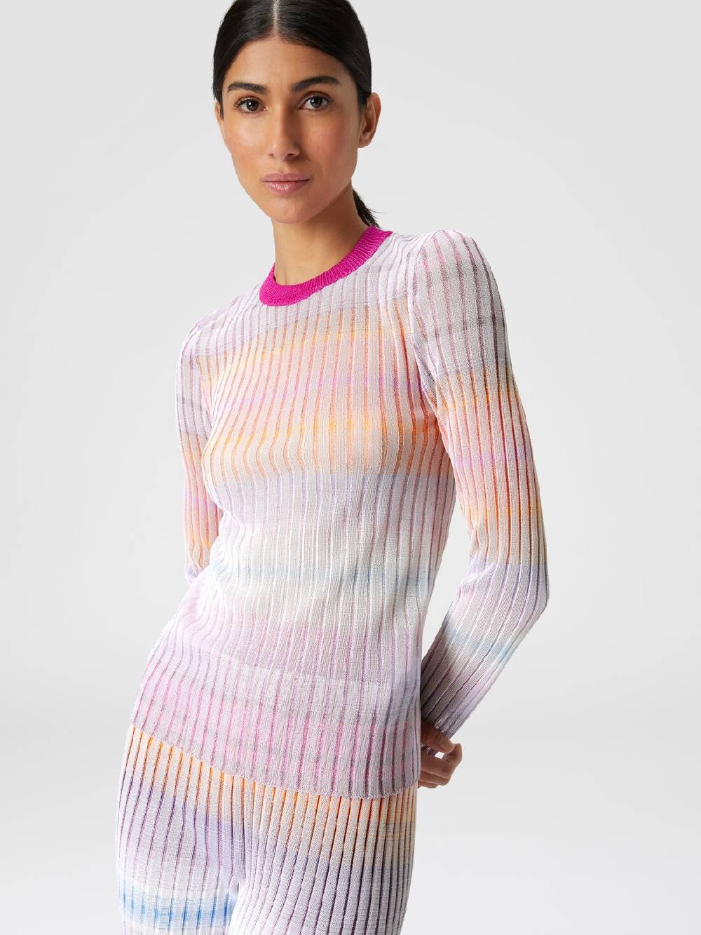 Missoni Maglia girocollo a coste con colletto a contrasto Hotsell