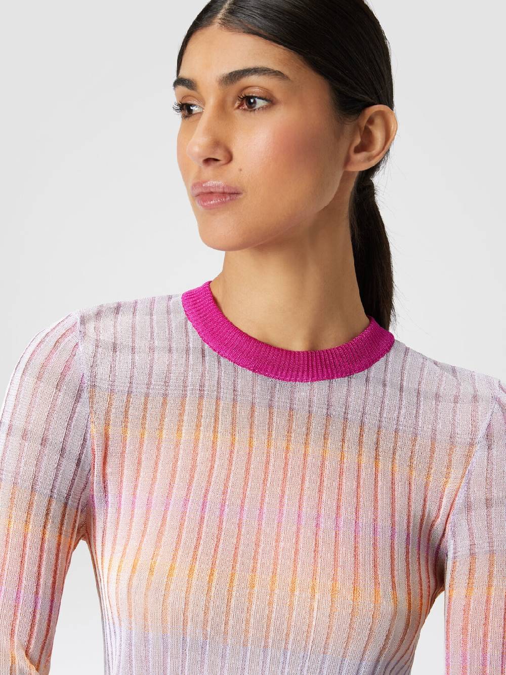 Missoni Maglia girocollo a coste con colletto a contrasto Hotsell