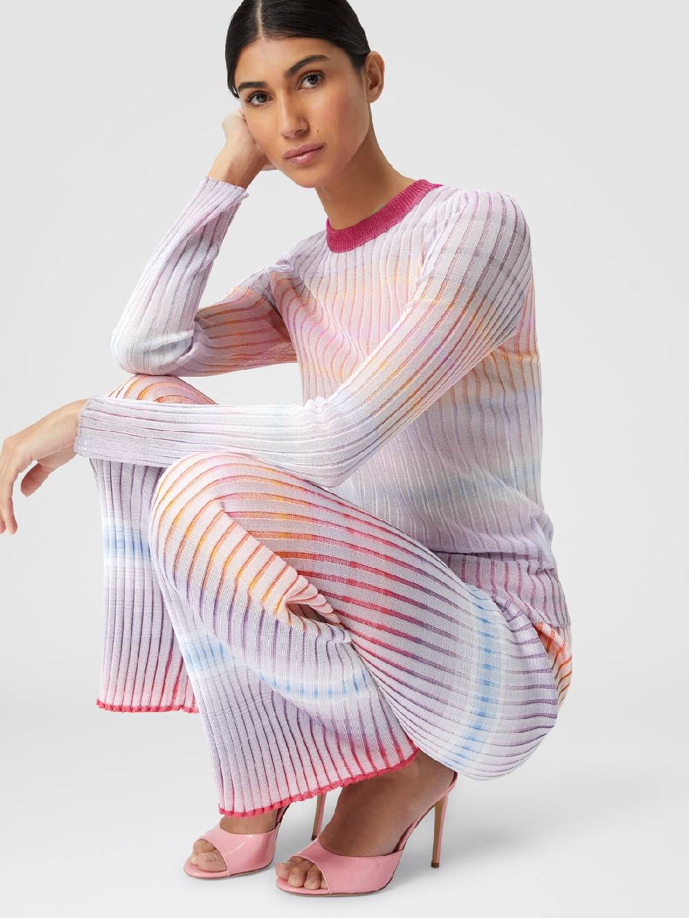 Missoni Pantaloni dritti in viscosa a coste Vendita Calda