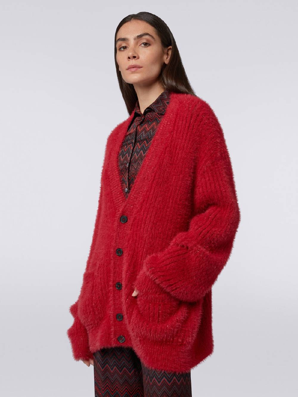 Missoni Cardigan oversize in misto lana effetto pelo Saldi Di Fabbrica