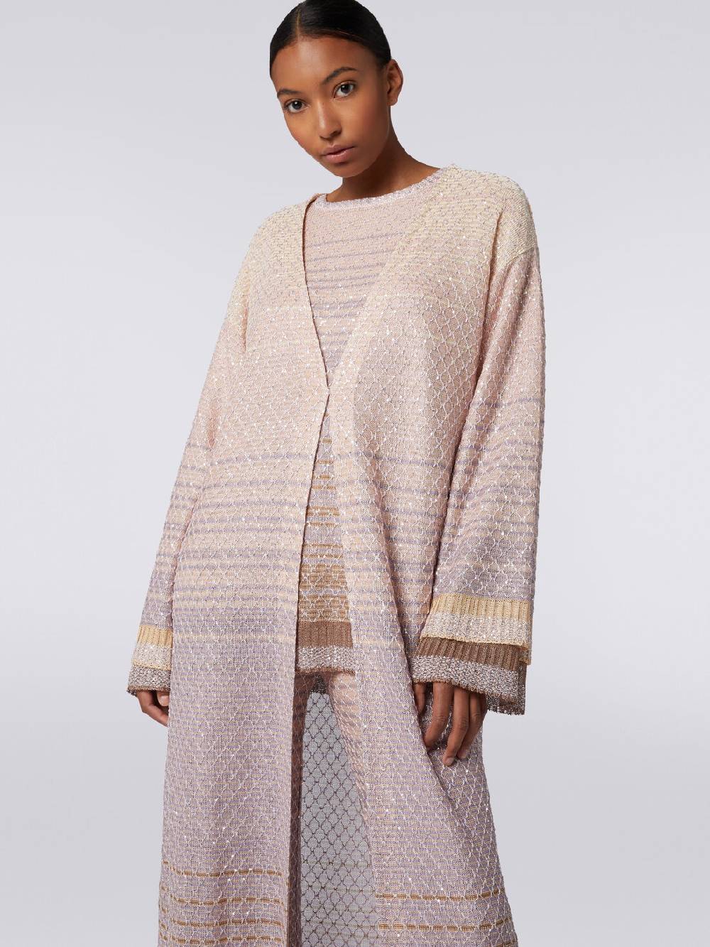 Missoni Cardigan lungo in maglia dégradé con paillettes Vendite Flash
