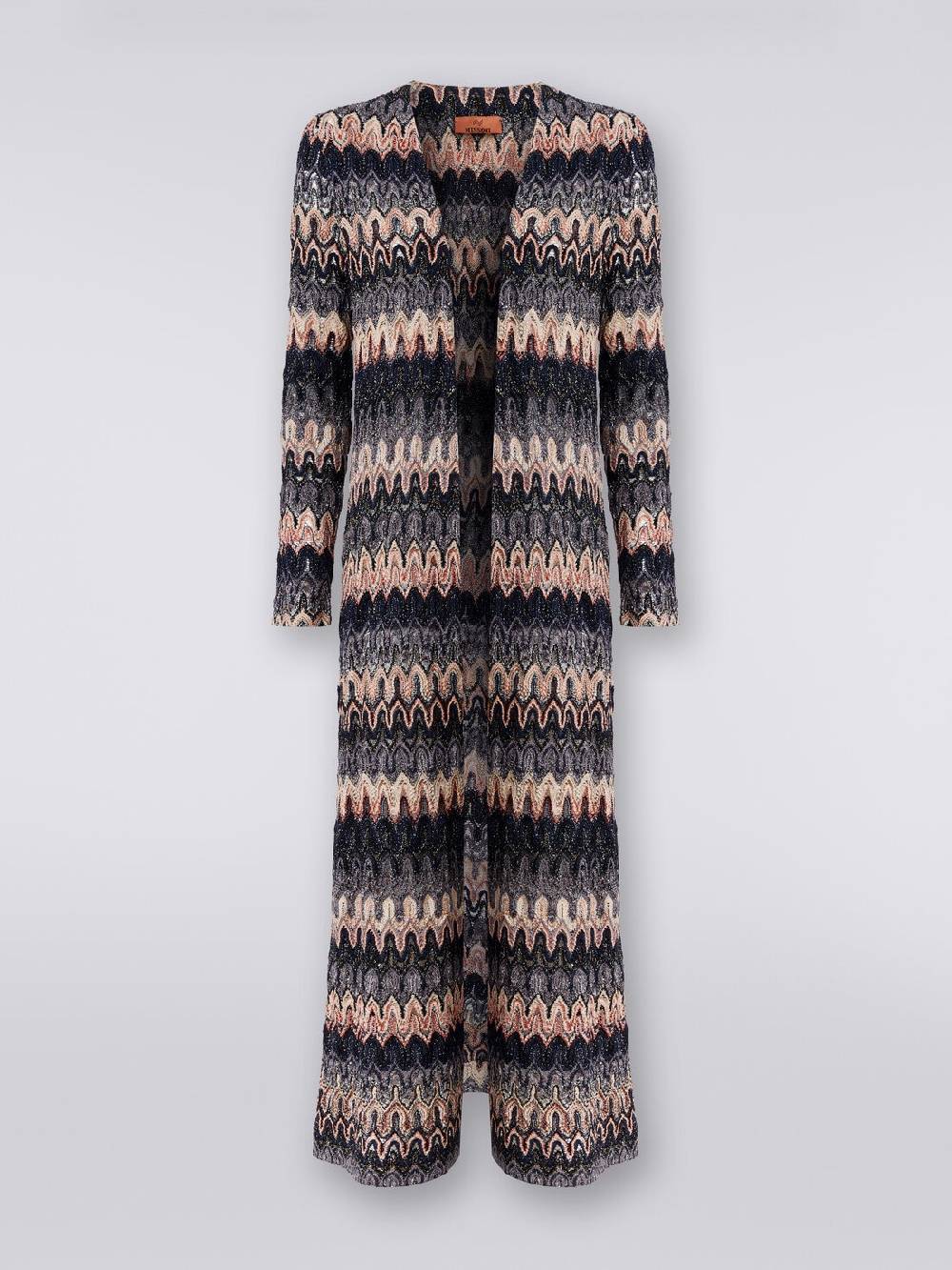 Missoni Cardigan lungo in maglia lamé con motivo a onde effetto pizzo Negozio