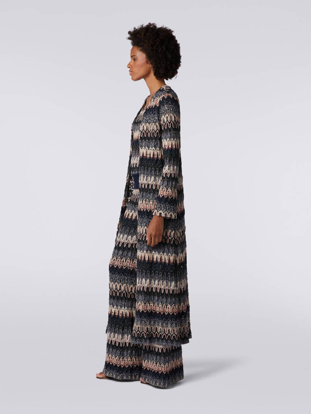 Missoni Cardigan lungo in maglia lamé con motivo a onde effetto pizzo Negozio
