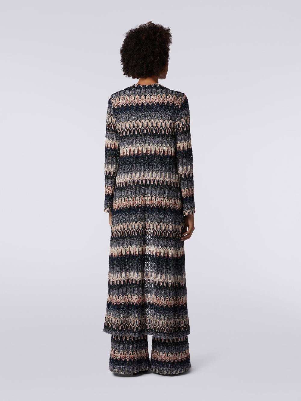Missoni Cardigan lungo in maglia lamé con motivo a onde effetto pizzo Negozio