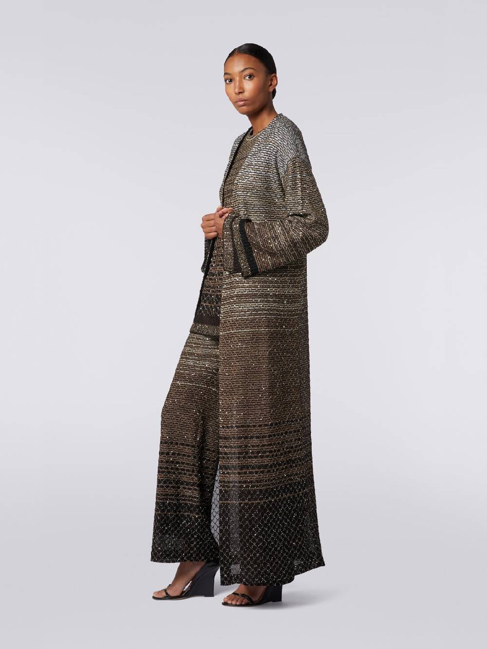 Missoni Cardigan lungo in maglia dégradé con paillettes In Saldo