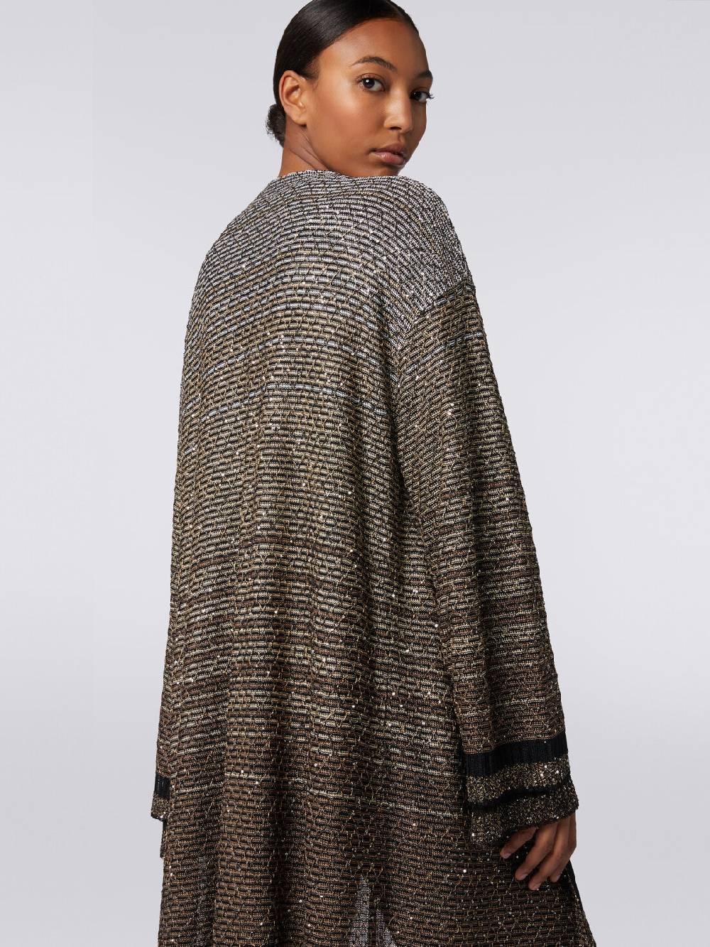 Missoni Cardigan lungo in maglia dégradé con paillettes In Saldo