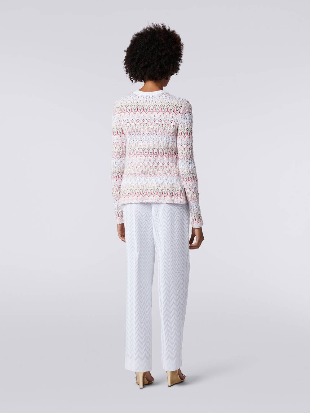 Missoni Cardigan in maglia con profili a contrasto e motivo a onde 2025