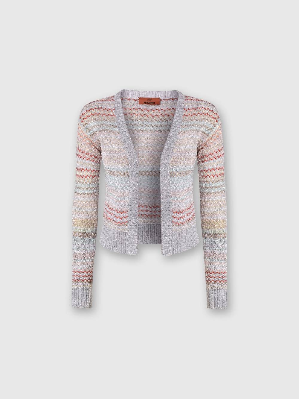 Missoni Cardigan corto in maglia a rete con paillettes Italy