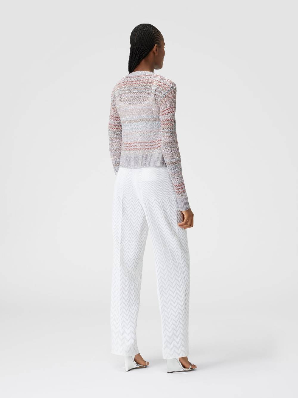 Missoni Cardigan corto in maglia a rete con paillettes Italy