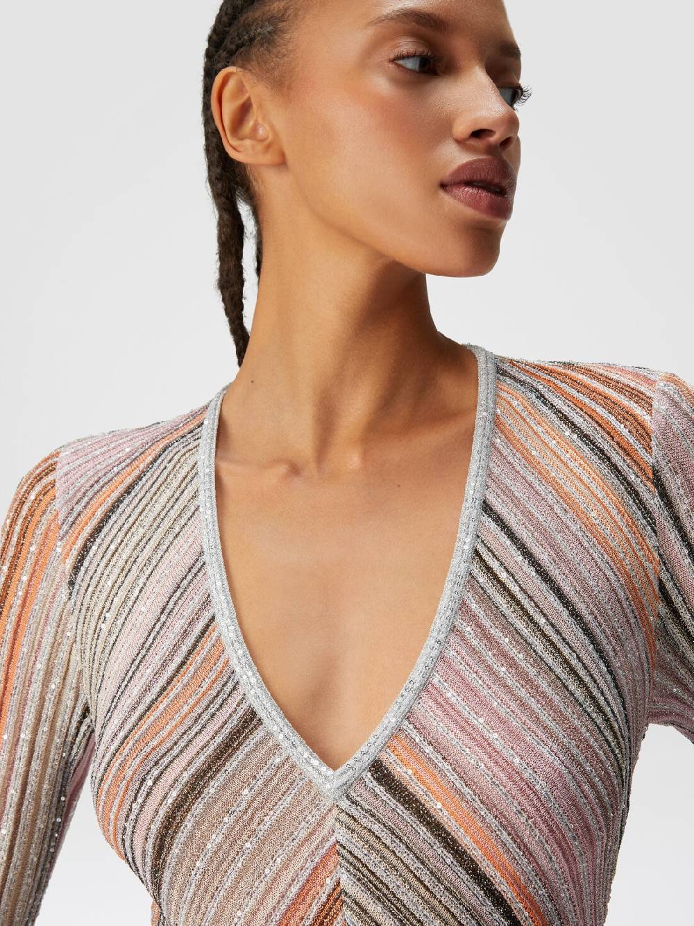 Missoni Abito lungo in maglia plissée lamé Italia