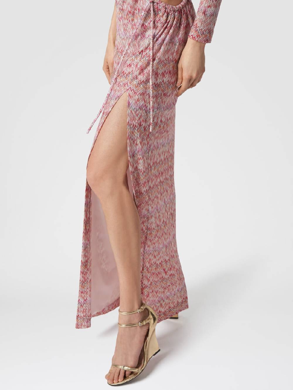 Missoni Abito lungo monospalla con dettaglio cut-out e spacco Nuovo
