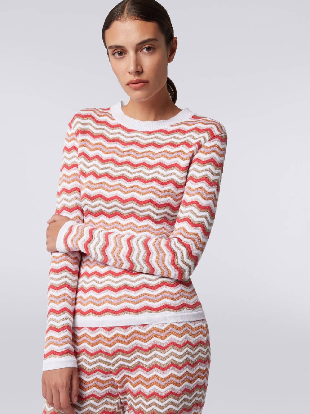 Missoni Pullover girocollo in cotone e viscosa zig zag Qualità