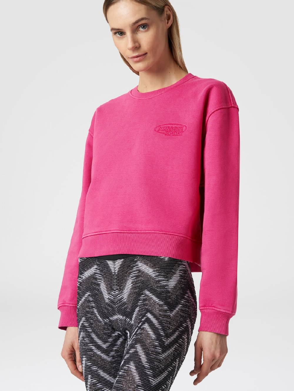 Missoni Felpa girocollo in cotone con logo Fino al 60% di sconto