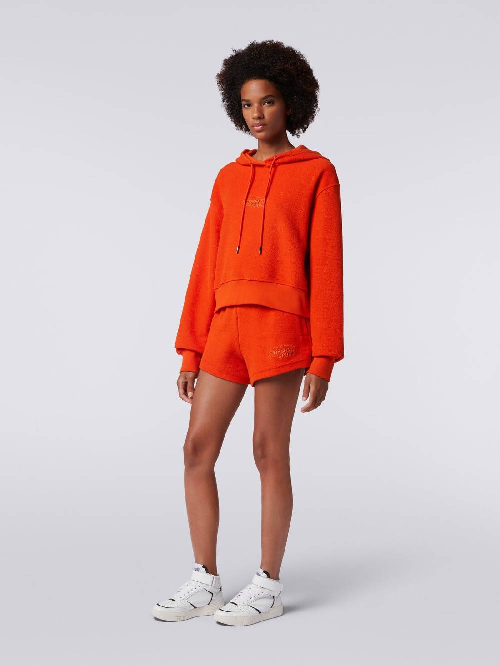 Missoni Felpa garzata crop con cappuccio e logo Qualità Garantita