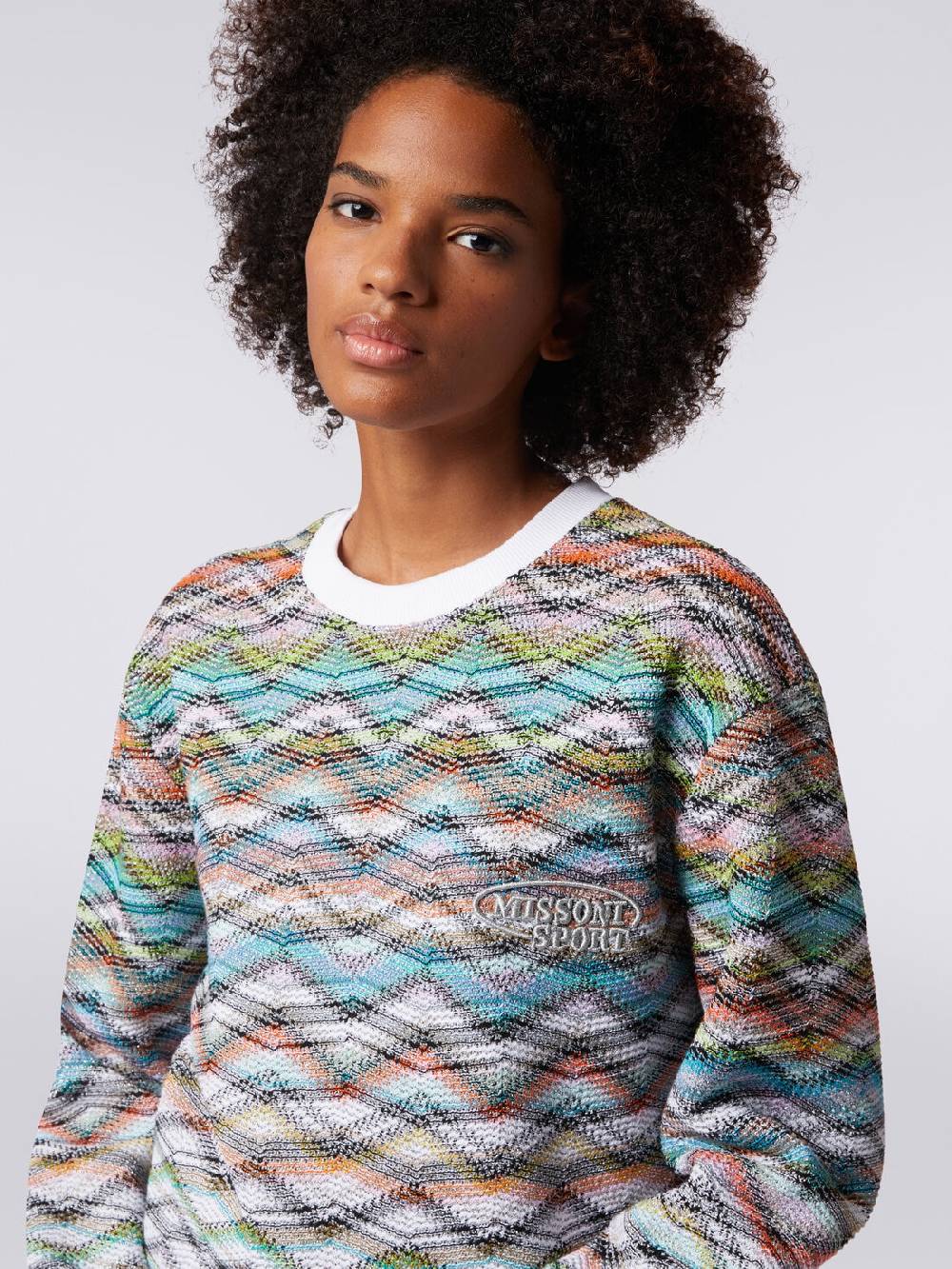 Missoni Felpa girocollo in maglia con lurex e logo Negozi Online