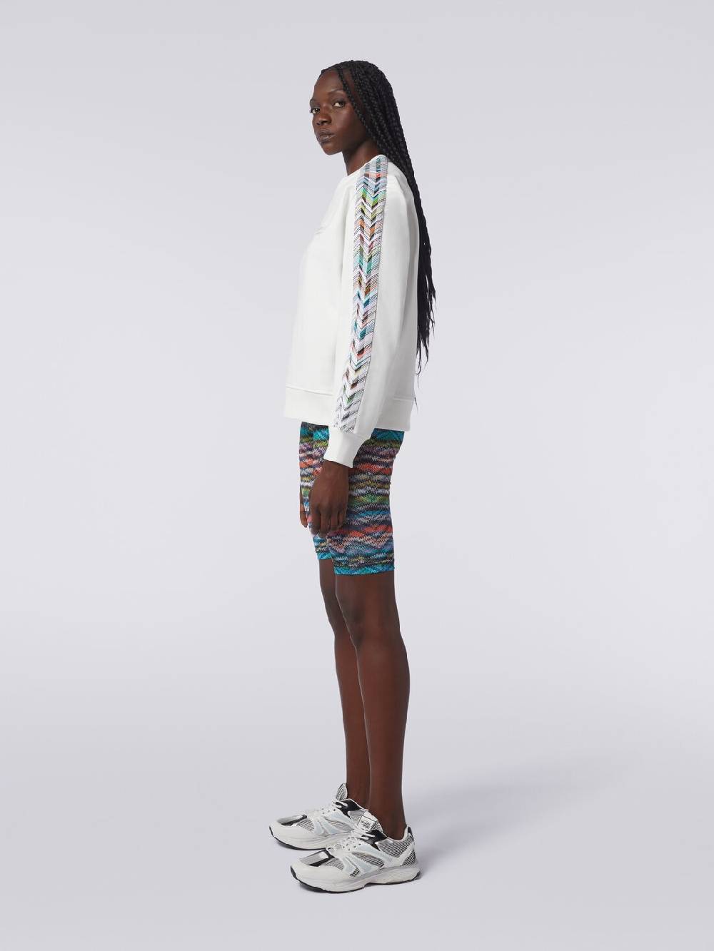 Missoni Felpa girocollo con logo e dettagli in maglia Consegna Veloce