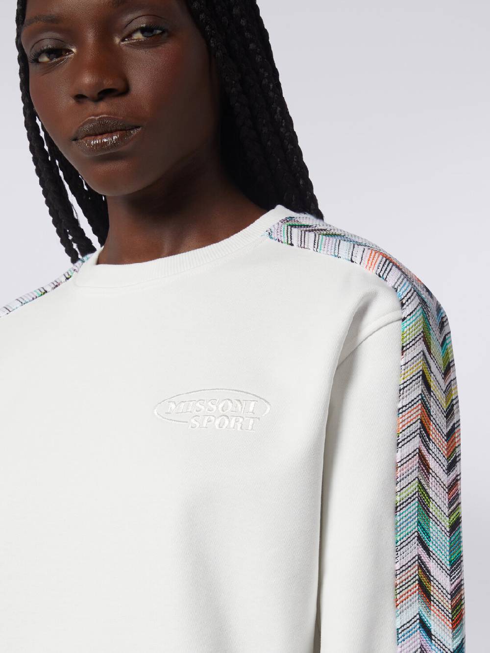 Missoni Felpa girocollo con logo e dettagli in maglia Consegna Veloce