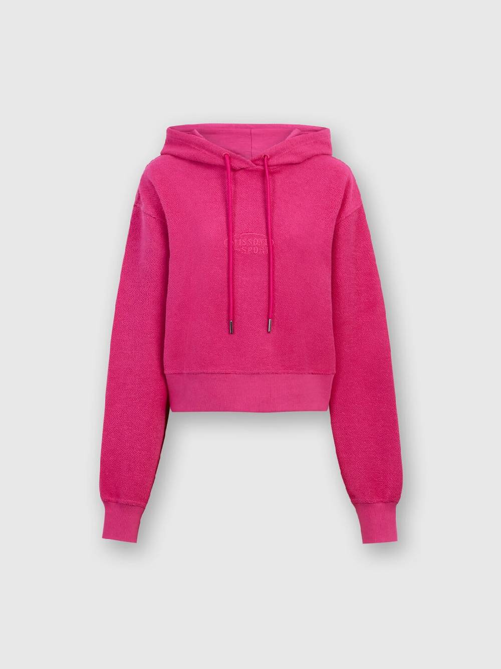 Missoni Felpa garzata crop con cappuccio e logo Promozione Limitata