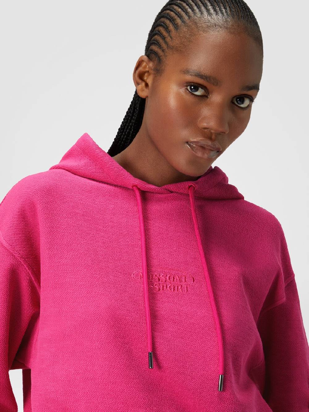Missoni Felpa garzata crop con cappuccio e logo Promozione Limitata