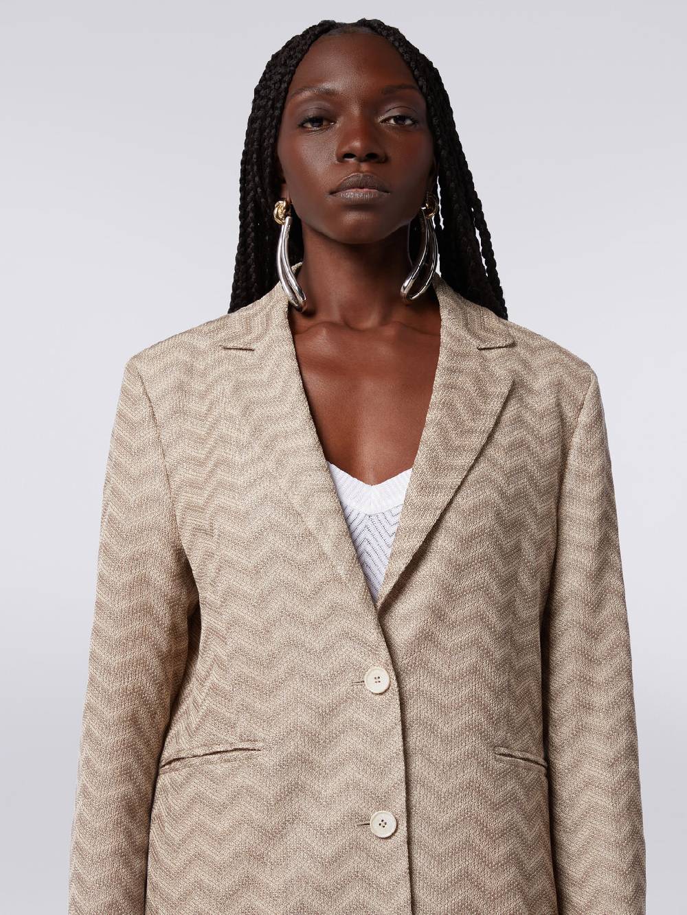 Missoni Blazer monopetto in cotone chevron Fino Al -60%