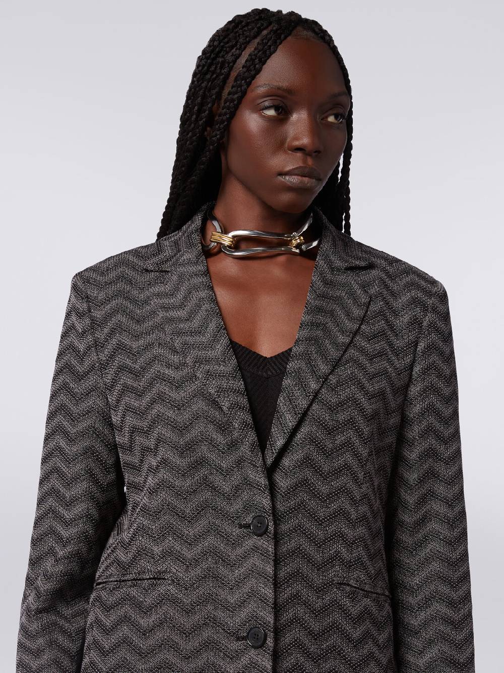 Missoni Blazer monopetto in cotone chevron Shopping Online