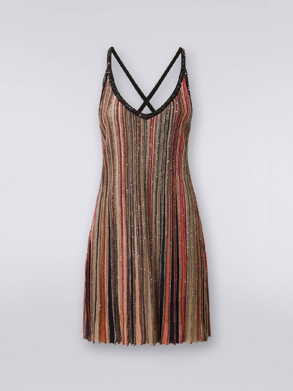 Missoni Mini-abito in maglia a righe verticali con paillettes Sottocosto
